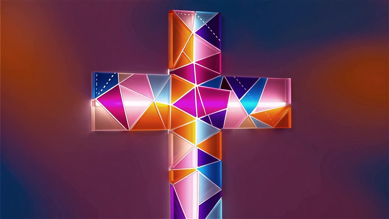 Croce Cristiana Luce Celestiale Sfondo per il Culto.