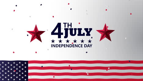 celebración del día de la independencia de los estados unidos con bandera y letras