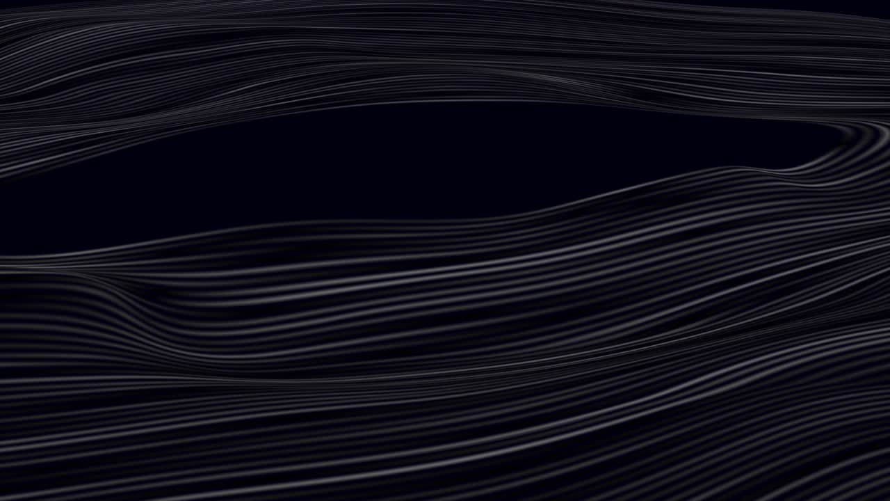 Black curved smooth wavy lines abstract motion background