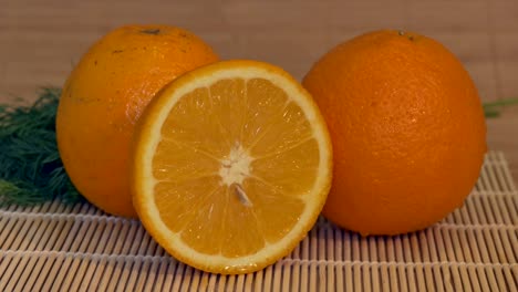 fresh oranges on table