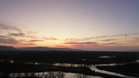 sunrise over river valley