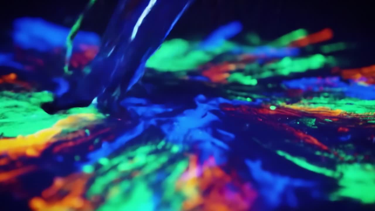 Abstract Colorful Fluorescent Liquid Splash