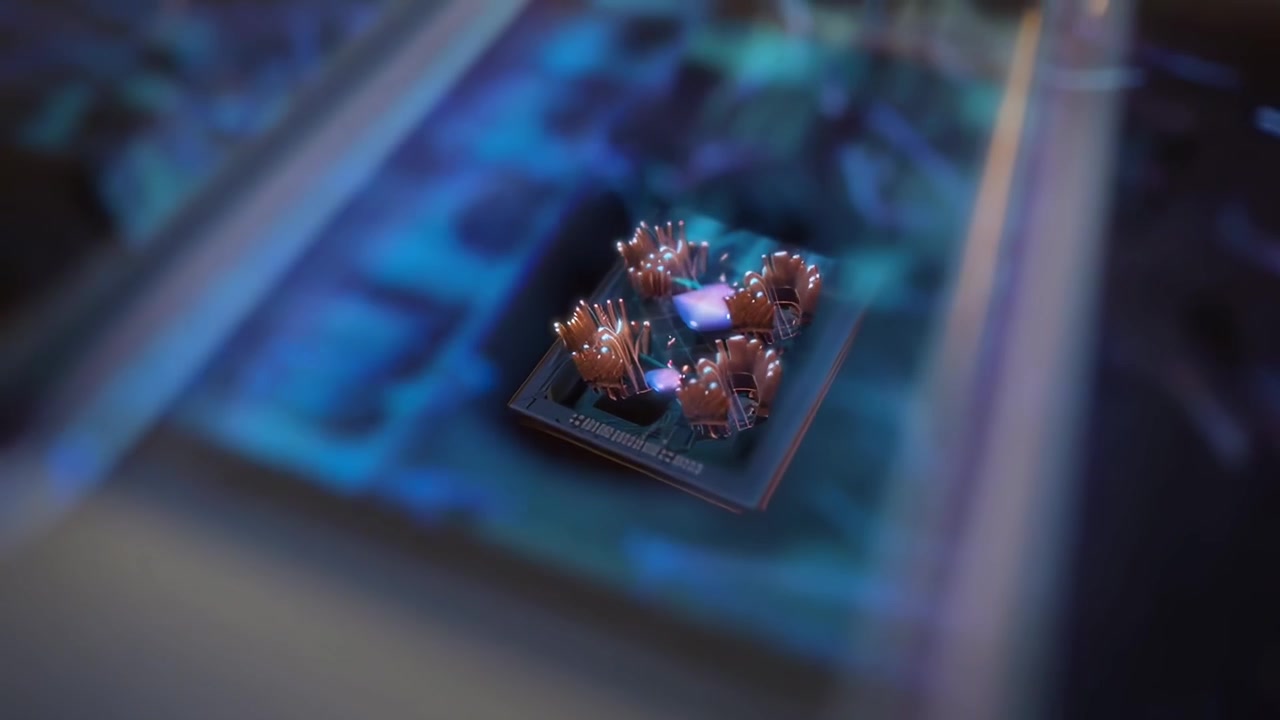 AI Core Processor Chip on Circuit Board