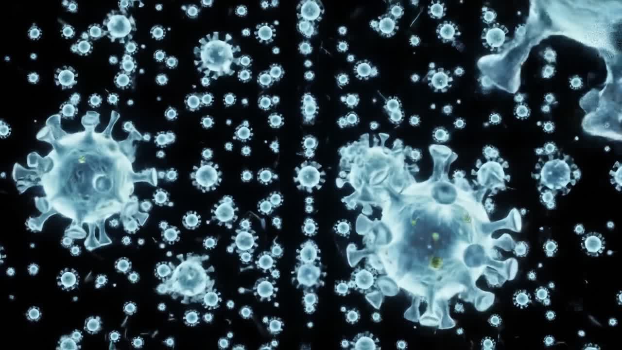 Visualization of Microscopic Particles in a Dynamic Environment: A Study of Viral Structures and Their Interaction in a Hypothetical Space Representing Infection Dynamics