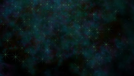 universo oscuro con polvo volador y brillos con nubes azules