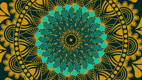 gold and dark green mandala ornament background looping smoothly, arabic islamic style for any purpose