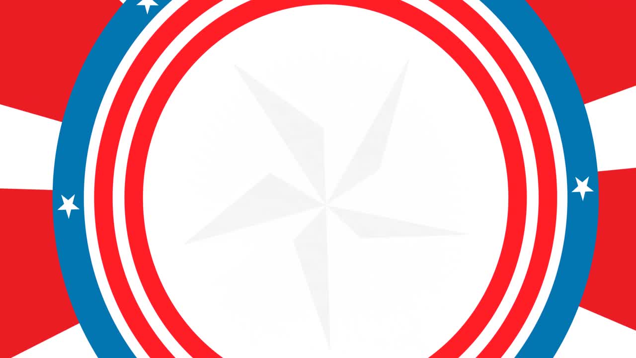 animación de la forma de las estrellas sobre el patrón de la bandera estadounidense