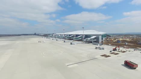 airport construction site aerial view