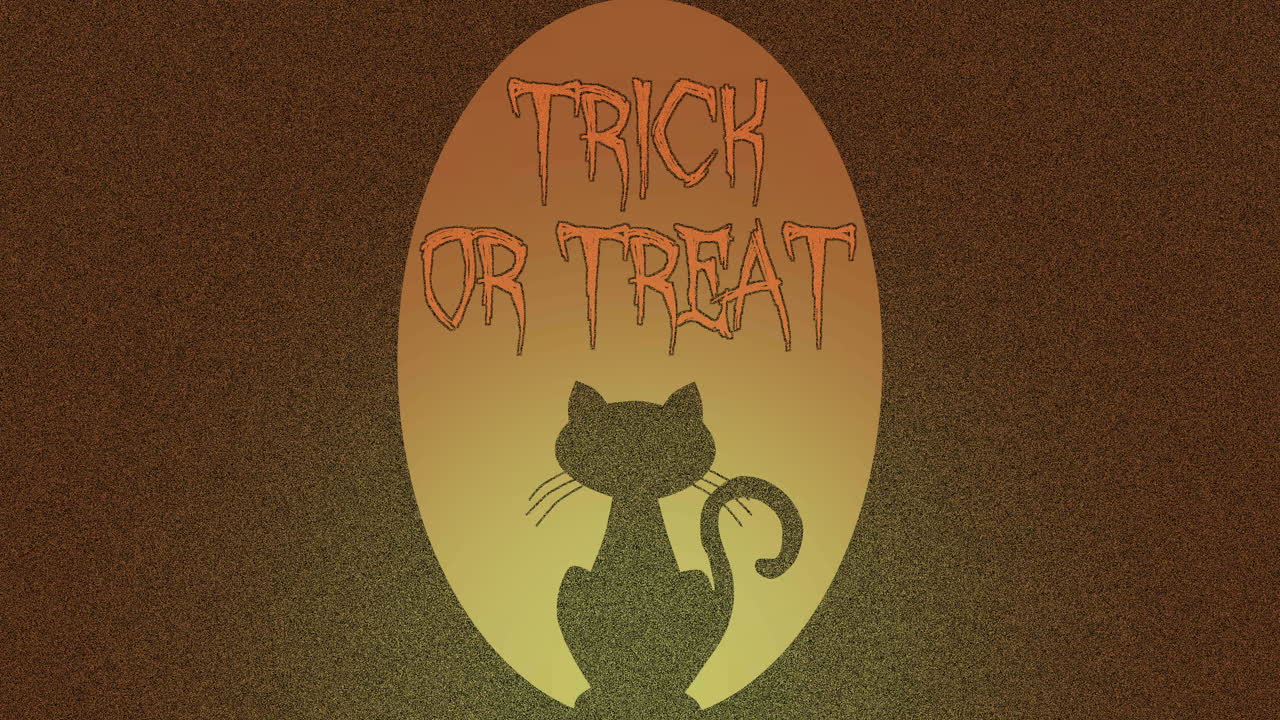 el telón de fondo de la noche de truco o trato con la silueta esquiva del gato