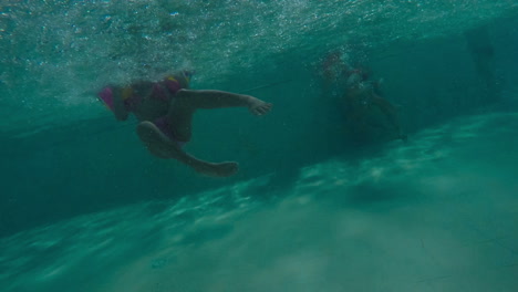 First-person-view,-the-descent-from-the-waterslide-on-holiday