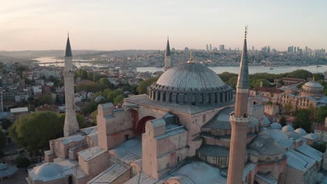 aerial view of hagia sophia in istanbul. 4k footage in turkey