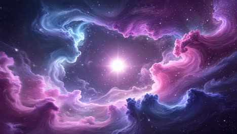 vibrant nebula dreamscape with bright star