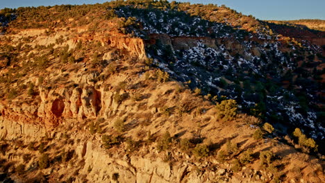 Aerial perspective of a magnificent sandstone arch in the early morning light near Kanab, Utah.