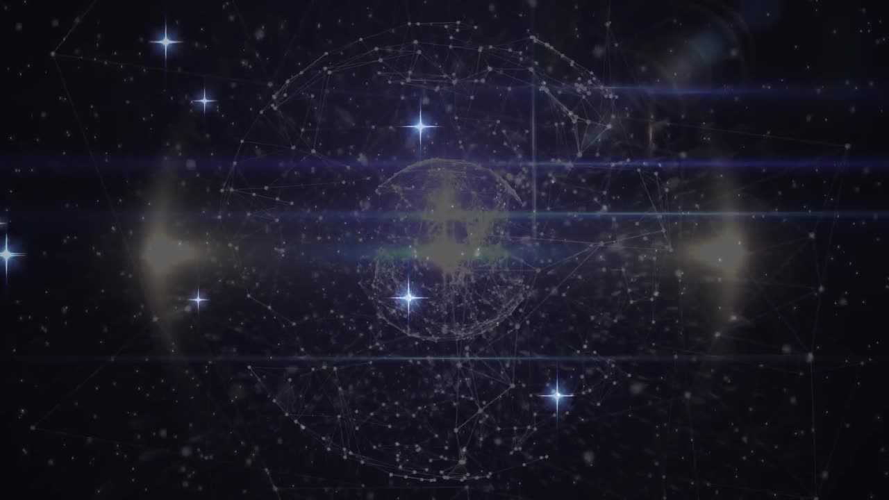 Animation of stars over globe of connections