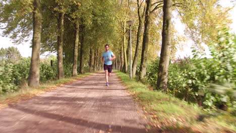 running young man in forrest