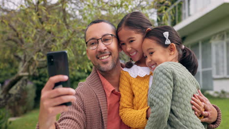 Father,-children-or-family-outdoor-for-a-selfie