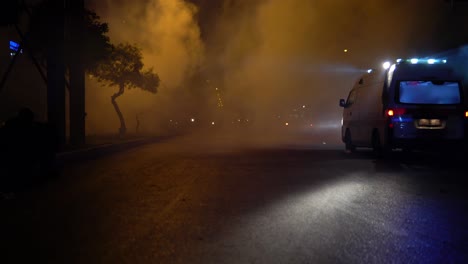 People-escaping-from-the-protest-scenario-in-Tripoli,-Lebanon