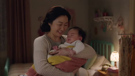 A Mother's Tender Moment with Her Baby