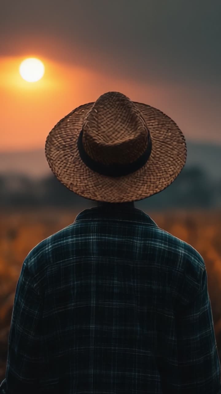 Una Figura Solitaria Contempla il Tramonto in un Paesaggio Sereno, Catturando l'Essenza della Riflessione e della Tranquillità in una Sera d'Estate.