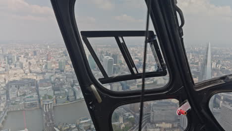 filming from inside a helicopter over london