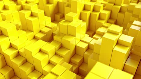fondo abstracto con cubos amarillos en movimiento.