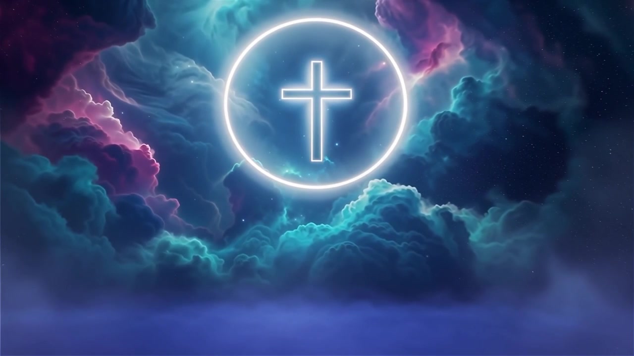 Christian Cross Heavenly Light Worship Background