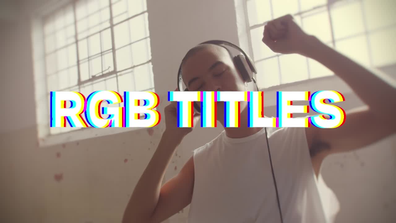 Dynamic RGB Glitch Text Overlays Featuring Young Urban People