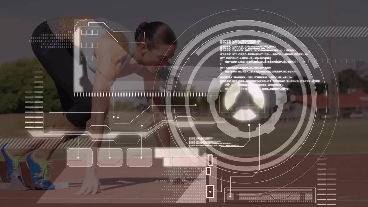 animación de estadísticas y procesamiento de datos sobre corredoras caucásicas