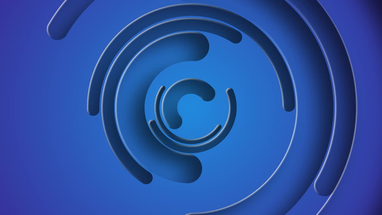 fondo con un efecto espiral de rotación. anillos de mitad azul animación 3d