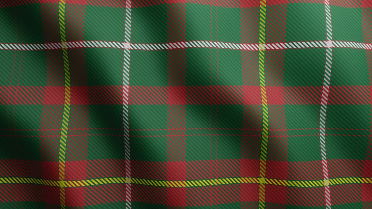Prince Edward Island tartan geometric seamless looped pattern. Canada tartan waving surface motion graphic