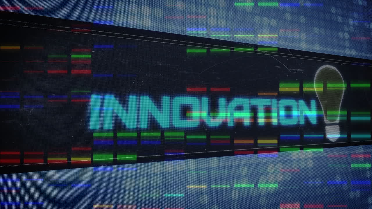 animación de codificación binaria y ciudad digital en puntos rojos