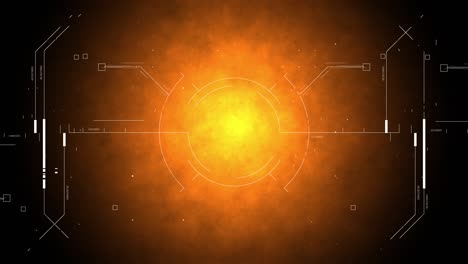 futuristic hud display scanning luminous burning nebulae