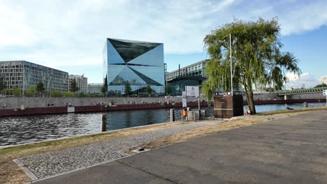 modern architecture by the river in berlin
