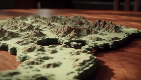a detailed 3d terrain model showcasing a landscape with diverse topographical features, capturing the intricate details of mountains, valleys, and plains