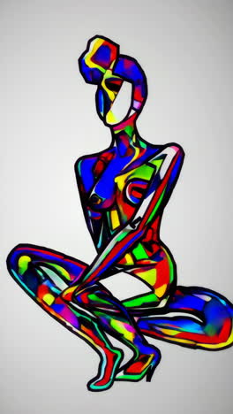 abstract colorful female figures