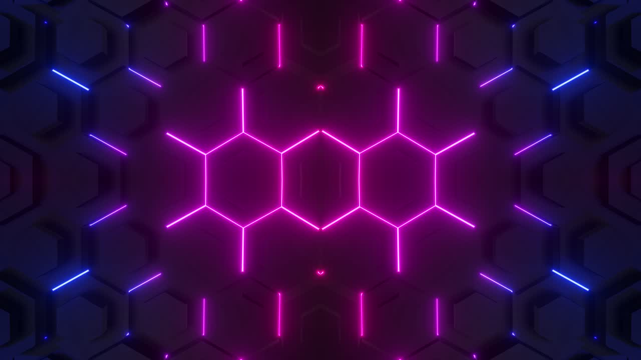 Neon Hexagon Pattern Background