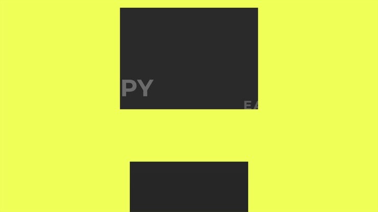 Celebrate easter with a vibrant yellow background and charming Happy Easter greeting in white