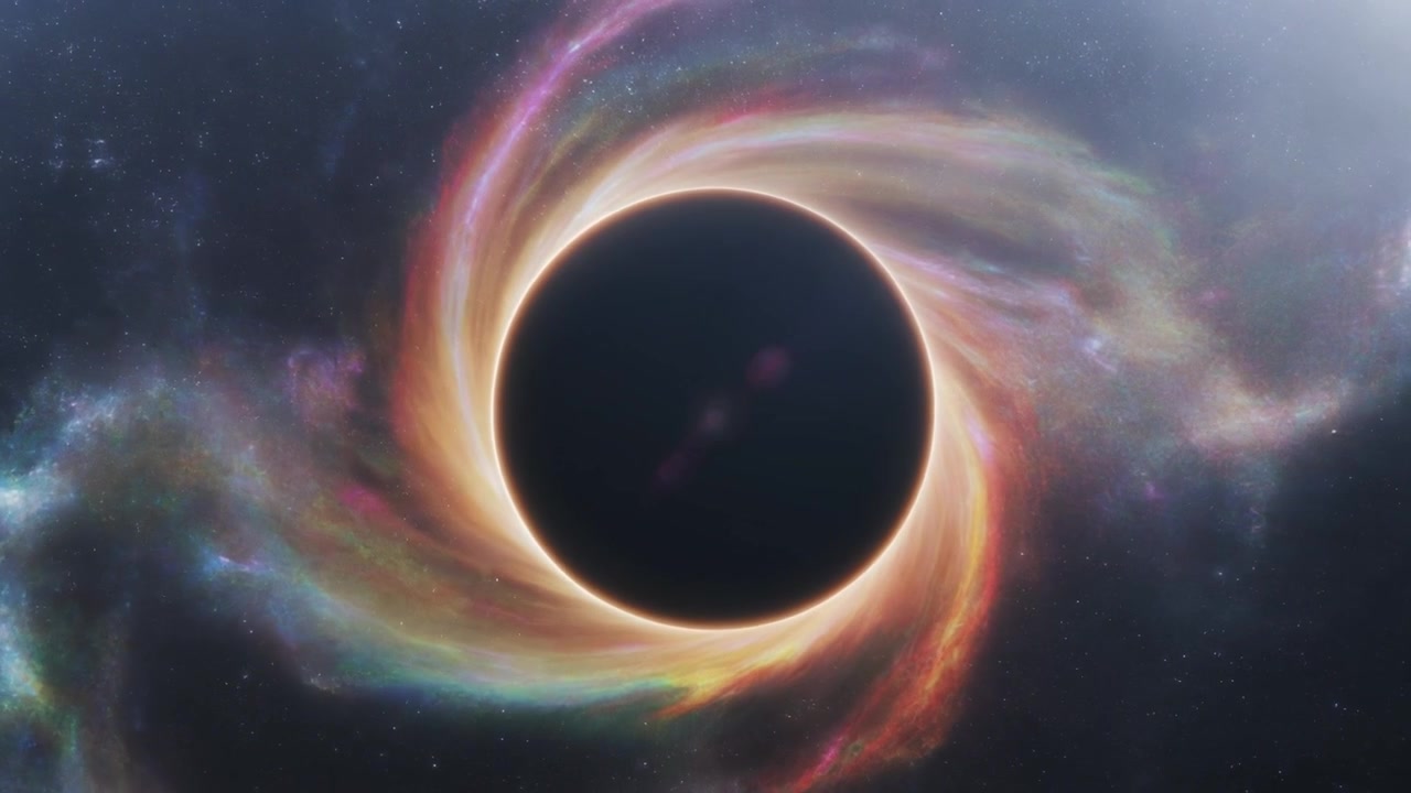 Cinematic Visualization of a Black Hole in Deep Space