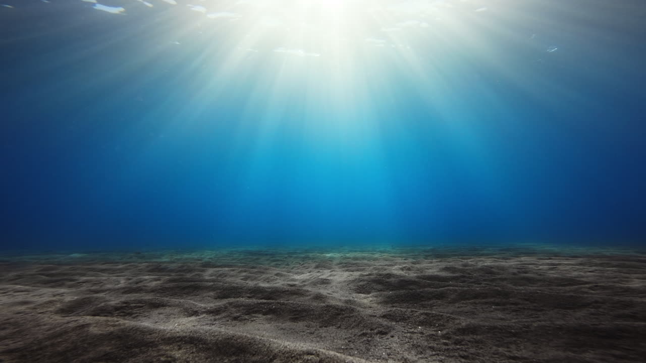 Relaxing Gods Ray Over The Surface Of The Ocean Underwater