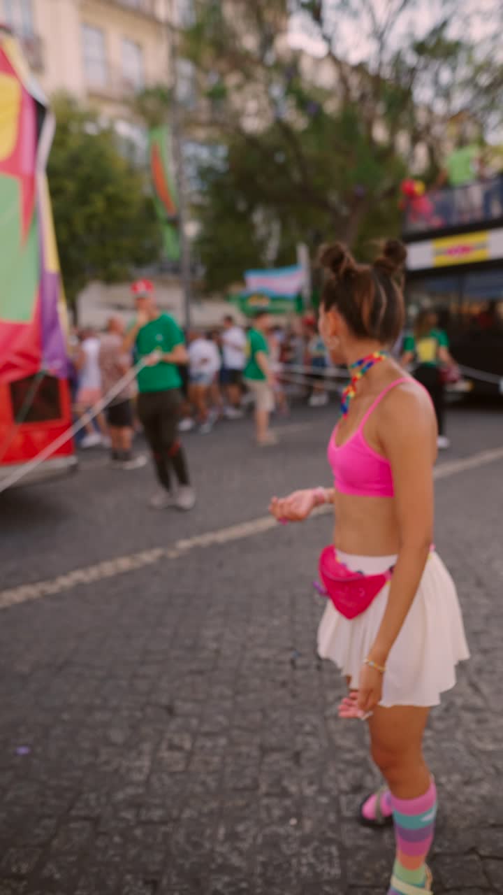 Woman at a Pride Parade