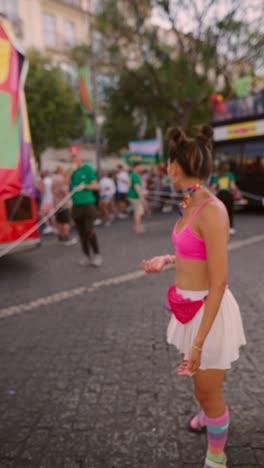 woman at a pride parade