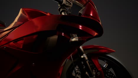 moto sport bike in dark studio with bright lights