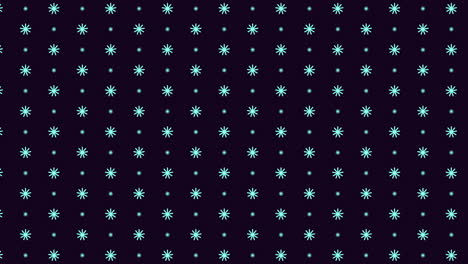 Sternförmiges-Schwarz-weißes-Muster,-Kleine-Blaue-Sterne-Auf-Dunklem-Hintergrund