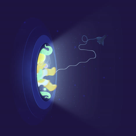 Astronaut Entering a Wormhole Through Space