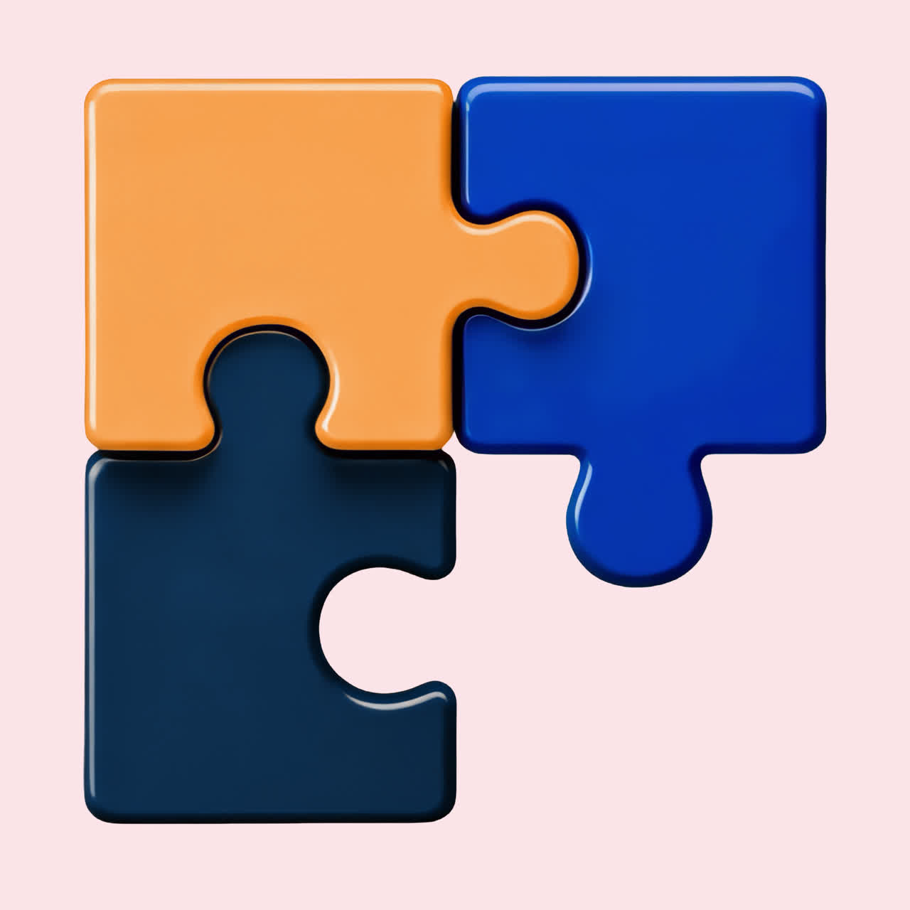 Colorful interlocking puzzle pieces animated overlay, transparent 4K video, alpha channel, ProRes