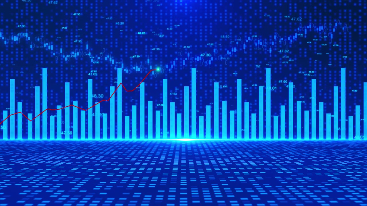 4k 3d stock market or forex trading graph and candlestick chart suitable for financial investment