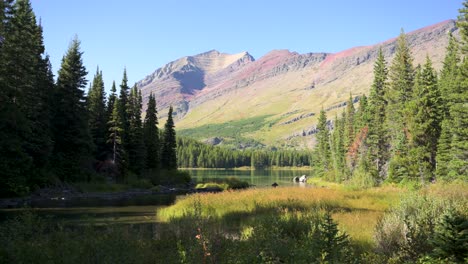 Vista-Del-Punto-Grinnell-Desde-Las-Orillas-Del-Lago-Swiftcurrent-En-El-Parque-Nacional-Glacier