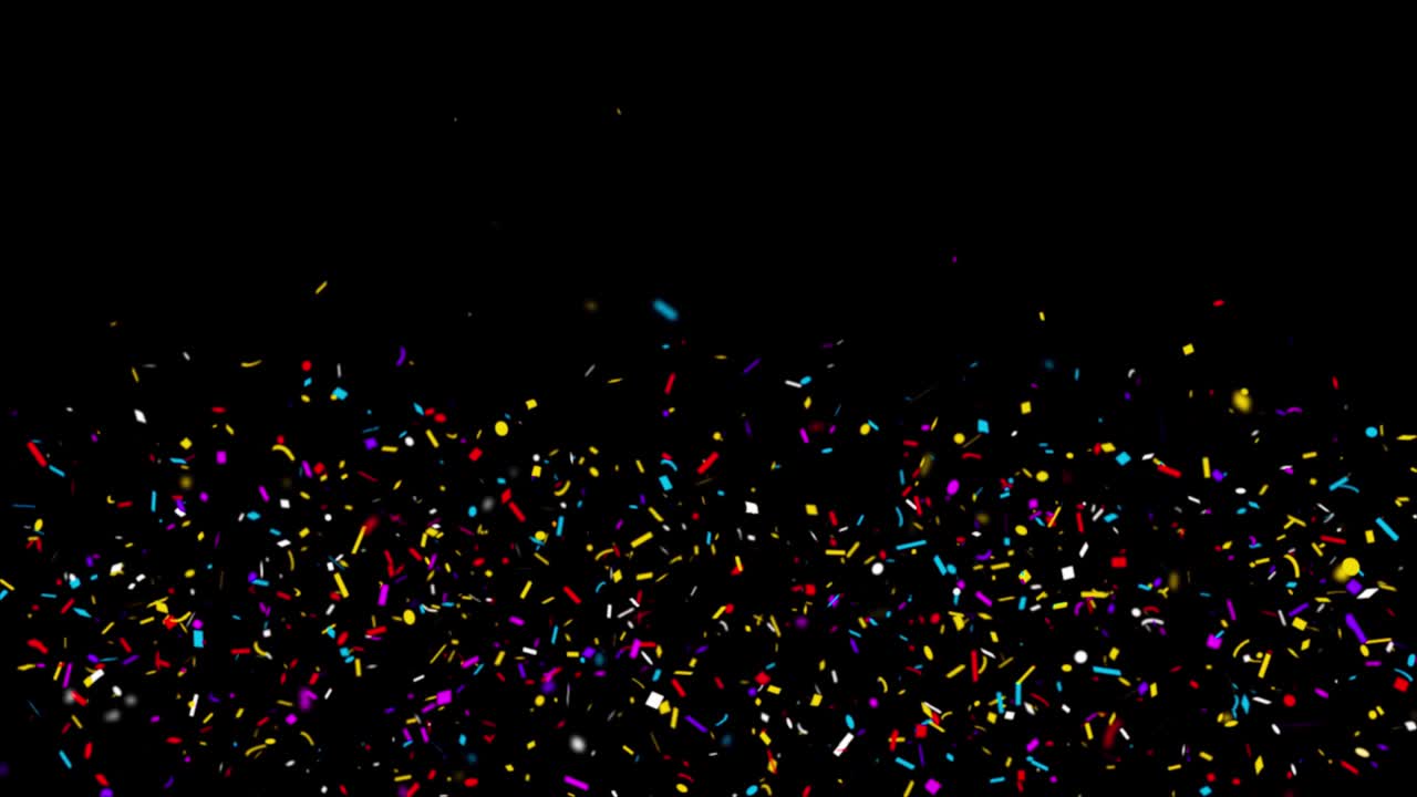 coloridas partículas de confeti explosiones caída de animación
