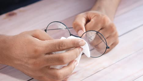 cleaning eyeglasses