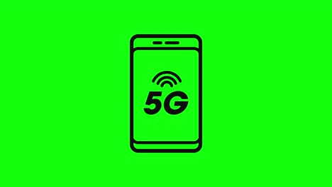 5g transparente señal de teléfono celular icono de antena pantalla verde plana 10 animaciones tecla de croma
